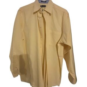 Men’s Chaps Yellow Long Sleeve Oxford Button Down Shirt Neck 16.5 32/33 Medium